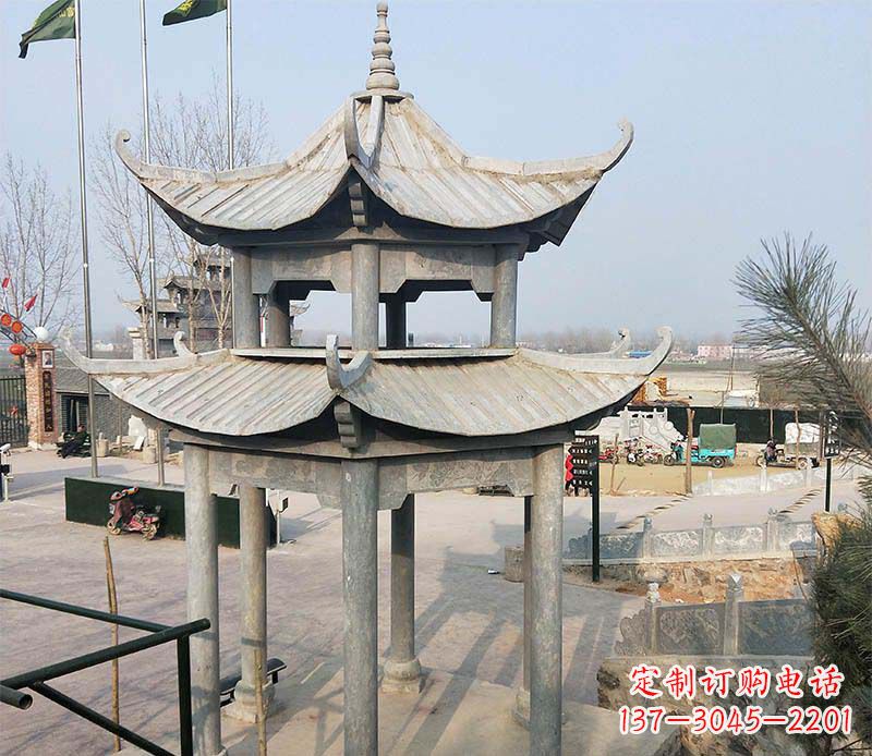 泉州双层户外凉亭石雕