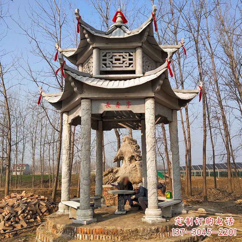 泉州双层六角石凉亭