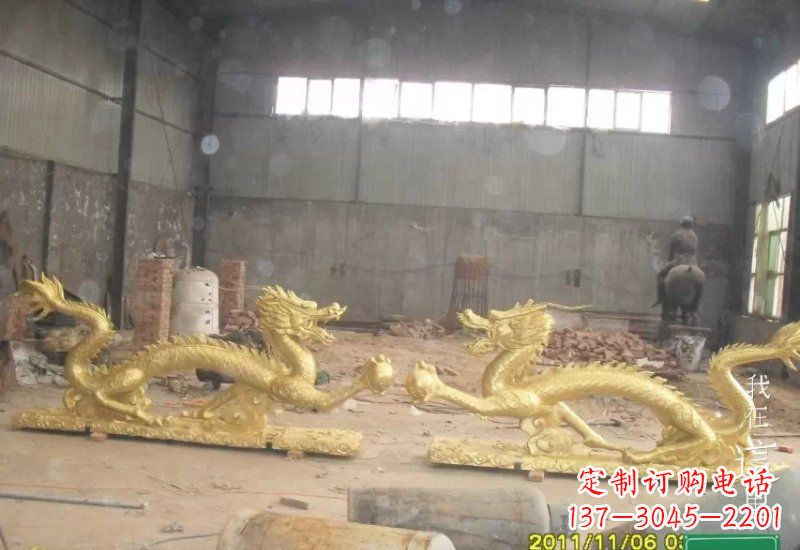 泉州双龙戏珠铜雕