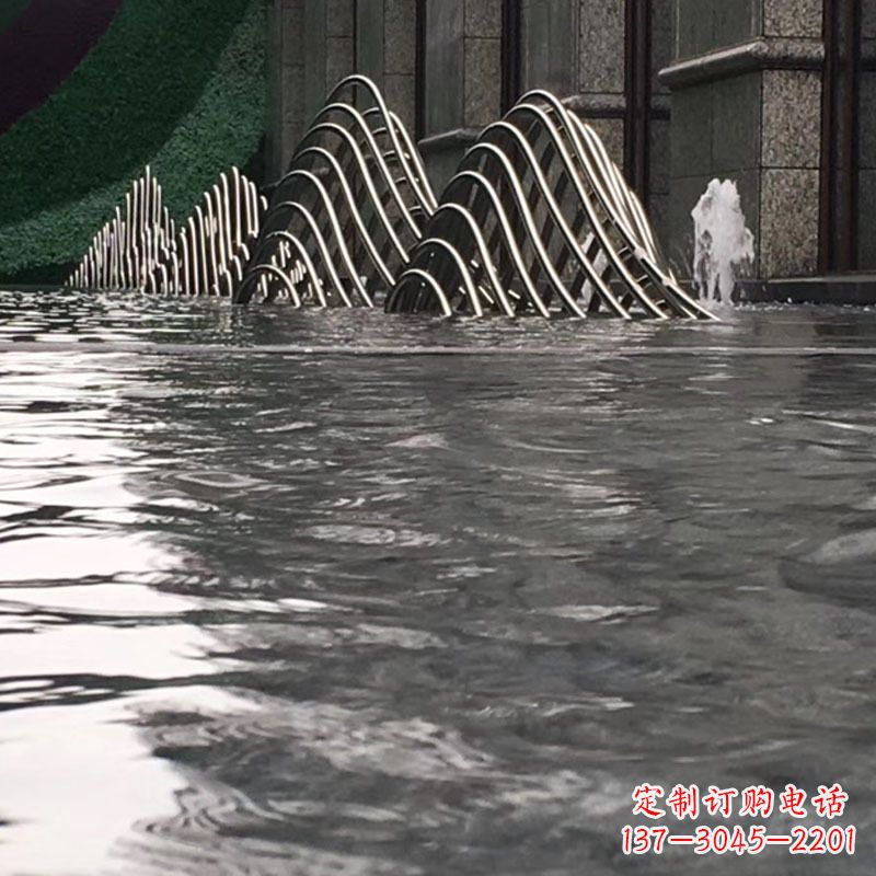泉州水池水景假山不锈钢