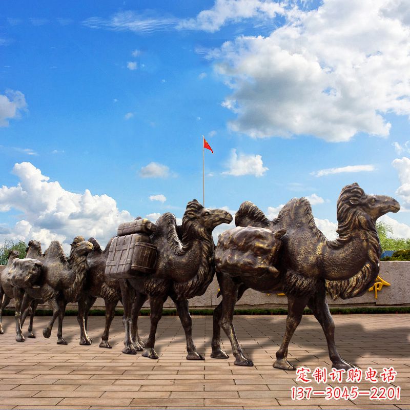 泉州丝绸之路骆驼队仿铜景观雕塑