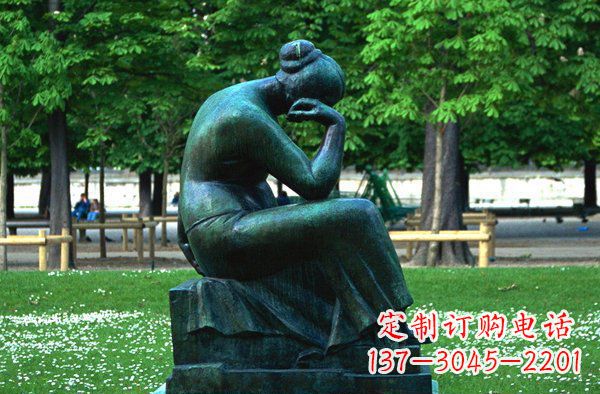 泉州思考的女人青铜人物铜雕