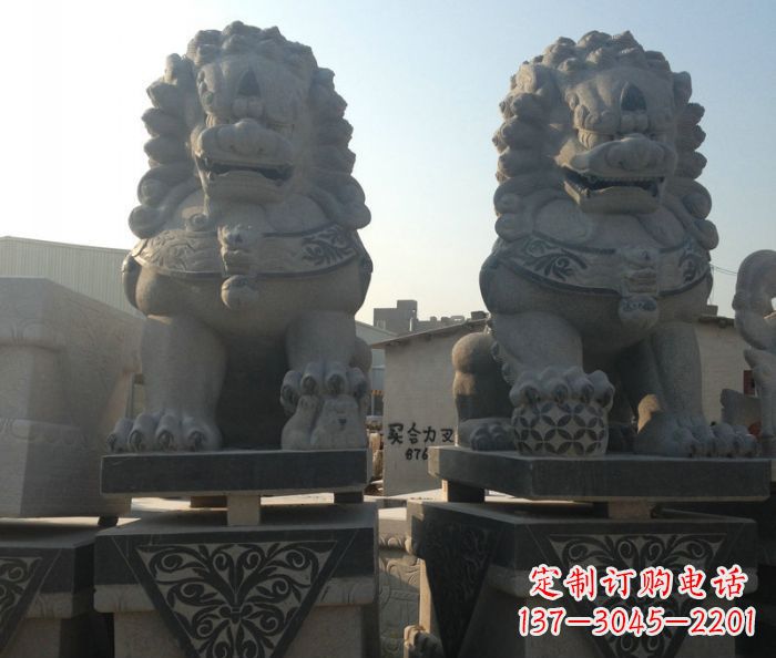 泉州寺庙景观仿古石狮子 (2)