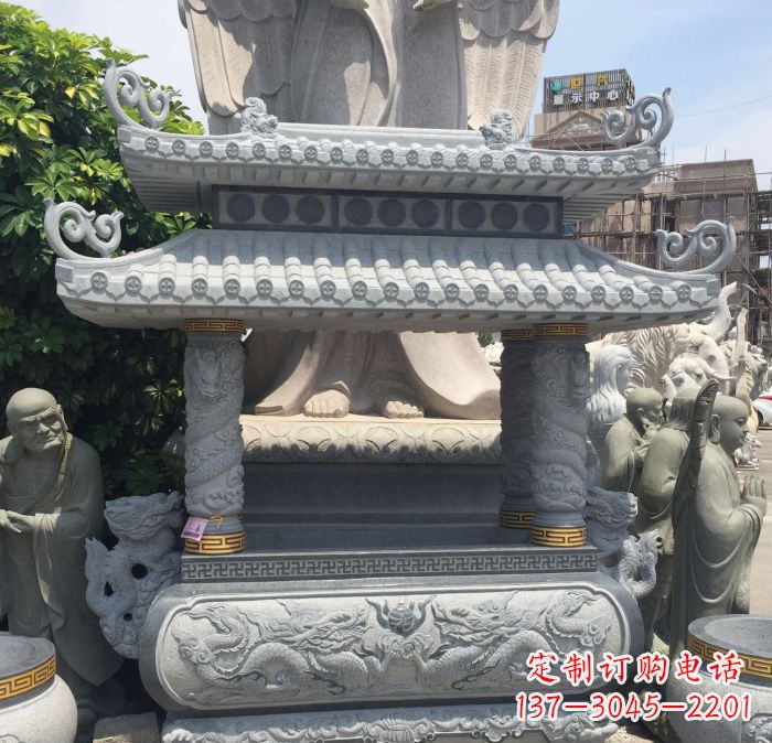 泉州寺庙景观仿古香炉石雕 (2)