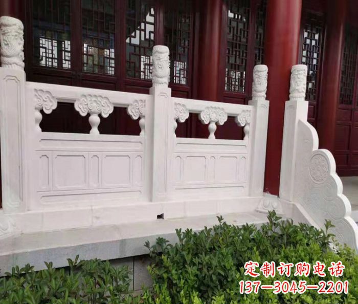 泉州寺庙景观汉白玉石浮雕栏板 (3)
