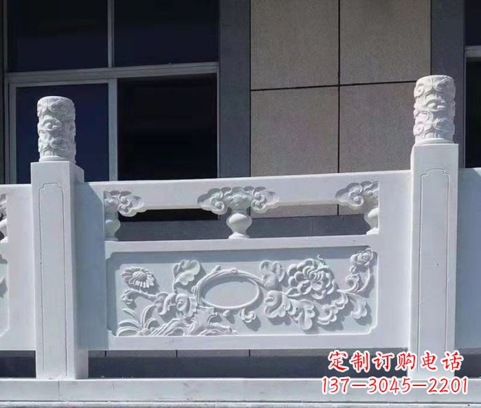 泉州寺庙景观汉白玉石浮雕栏板 (4)