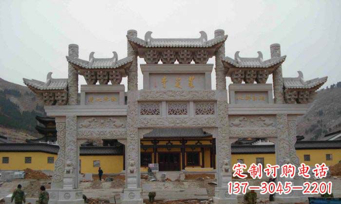 泉州寺庙景观三门五楼石牌坊