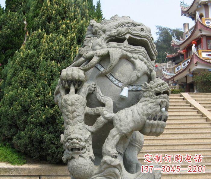 泉州寺庙景观狮子石雕