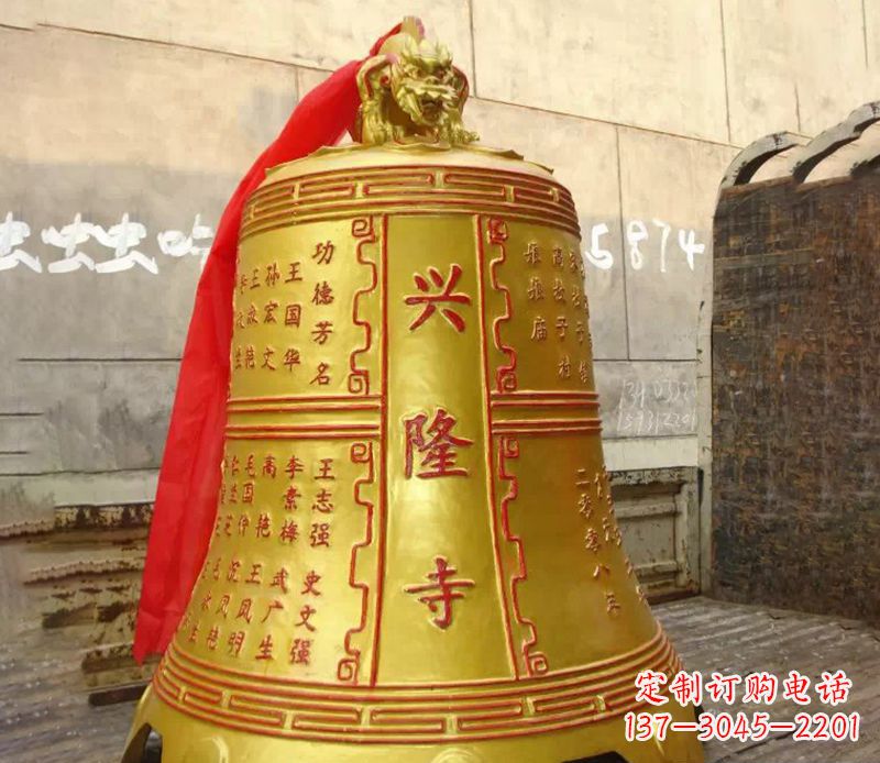 泉州寺庙景观铜钟雕塑