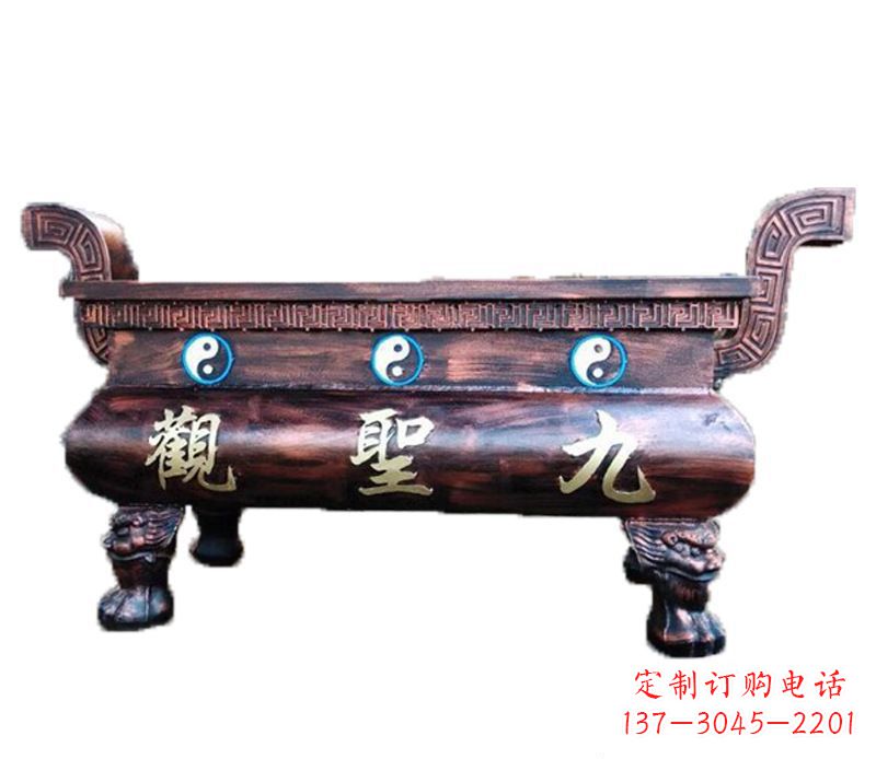 泉州寺庙九龙香炉铜雕