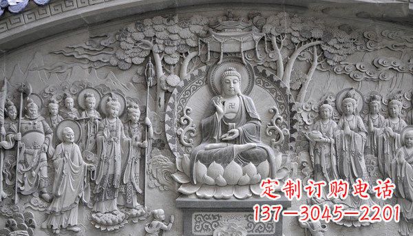 泉州寺庙墙壁石浮雕佛像