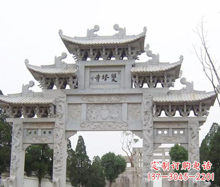 泉州寺庙三门牌坊石雕 (2)