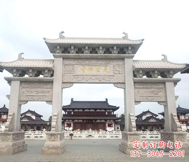 泉州寺庙三门牌坊石雕