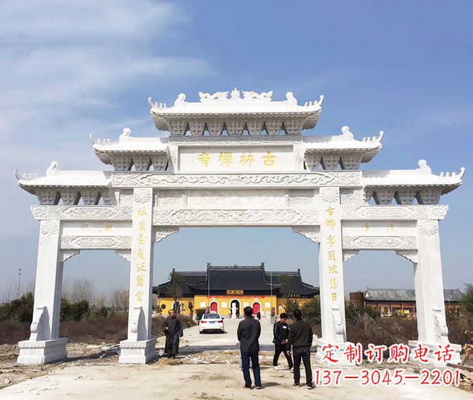 泉州寺庙三门五楼石牌坊石雕_2