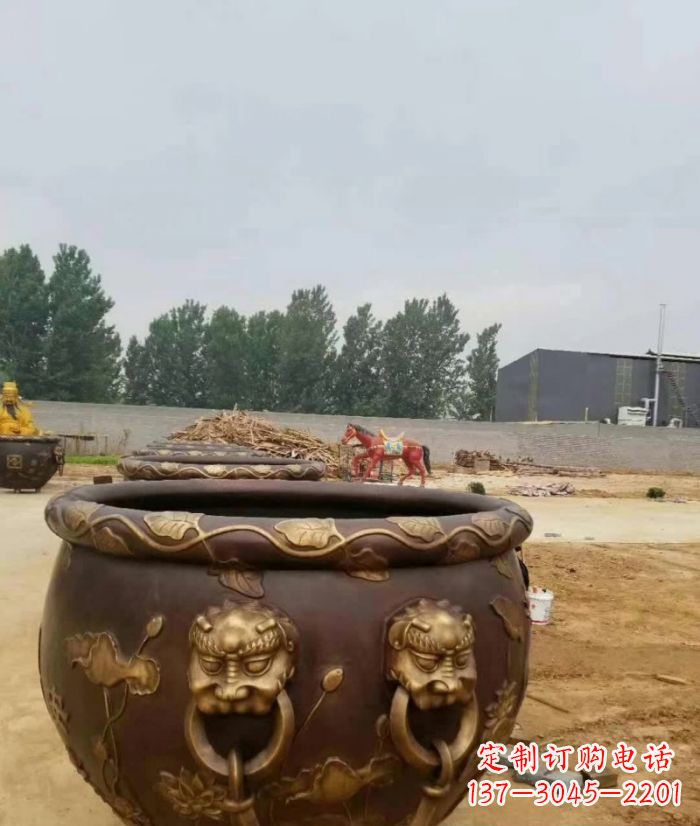 泉州寺庙水缸铜雕 (4)