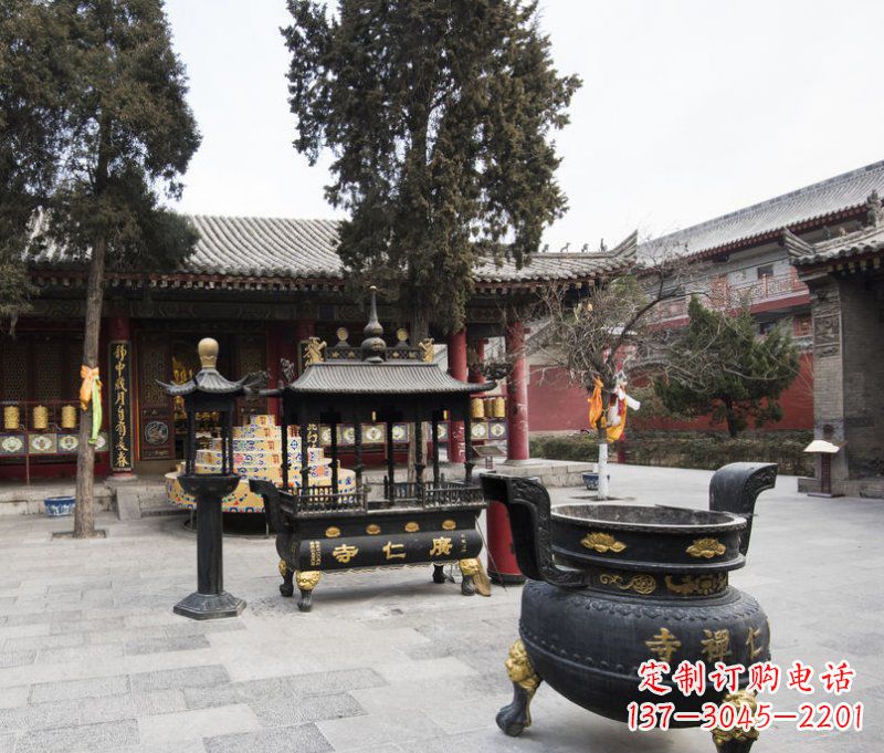 泉州寺庙铜香炉铜雕