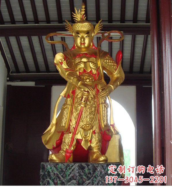 泉州寺庙韦陀菩萨铜雕