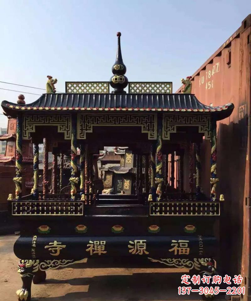 泉州寺庙香炉铜雕 (2)