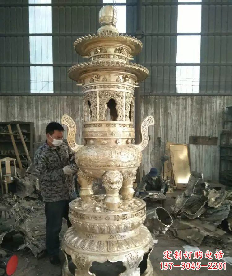 泉州寺庙香炉铜雕 (5)
