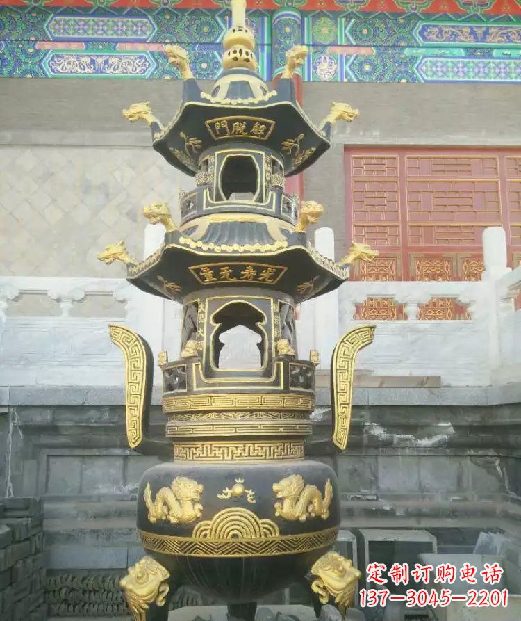 泉州寺庙香炉铜雕_1
