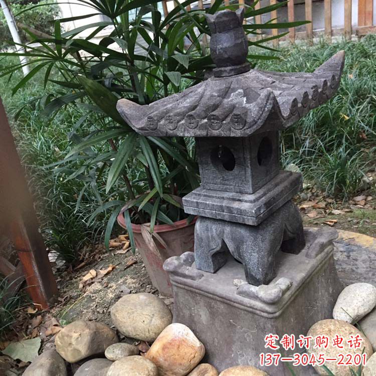 泉州寺庙园林青石做旧仿古石灯