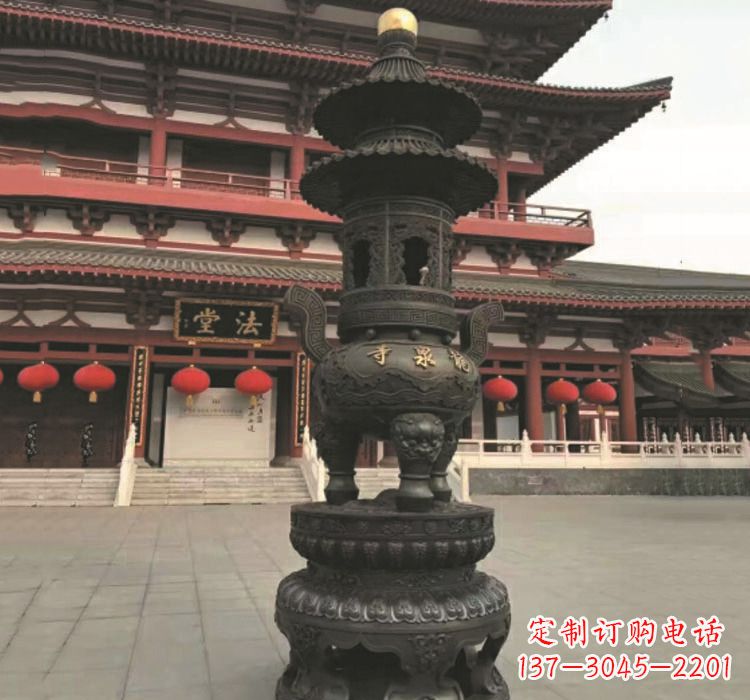 泉州寺庙香炉铜雕222