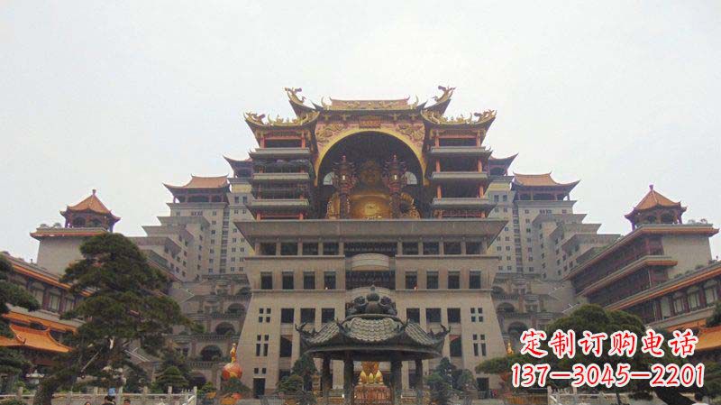 泉州寺庙圆香炉铜雕