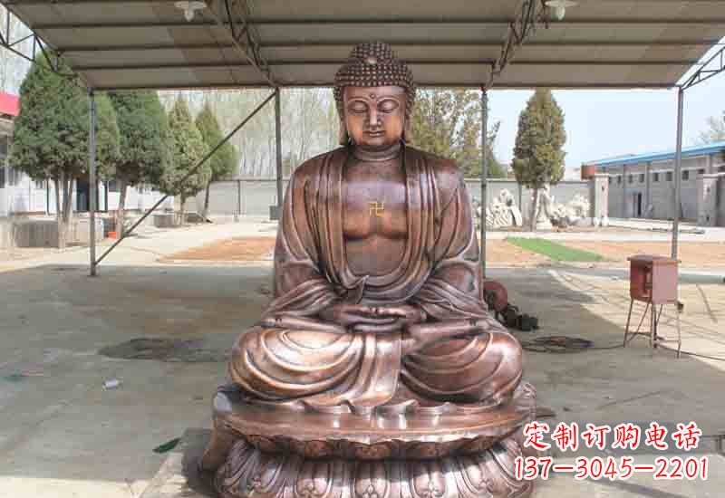 泉州寺庙铸铜如来佛像雕塑