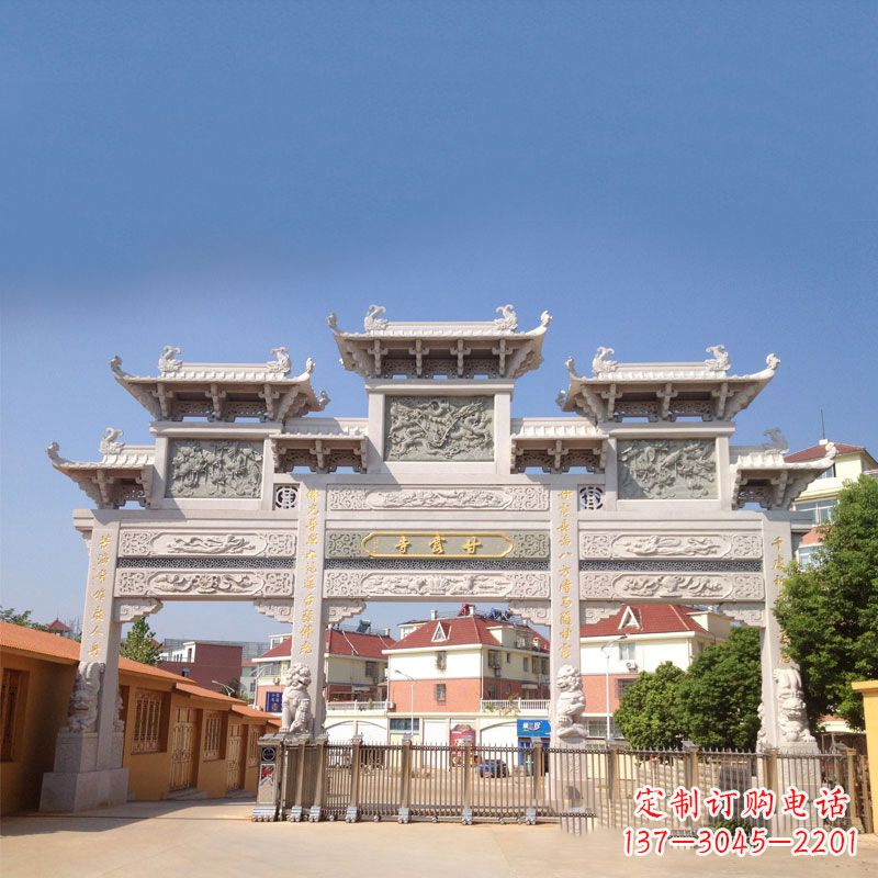 泉州寺院大门石雕牌楼