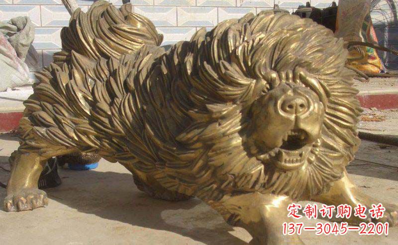 泉州松狮犬动物铜雕