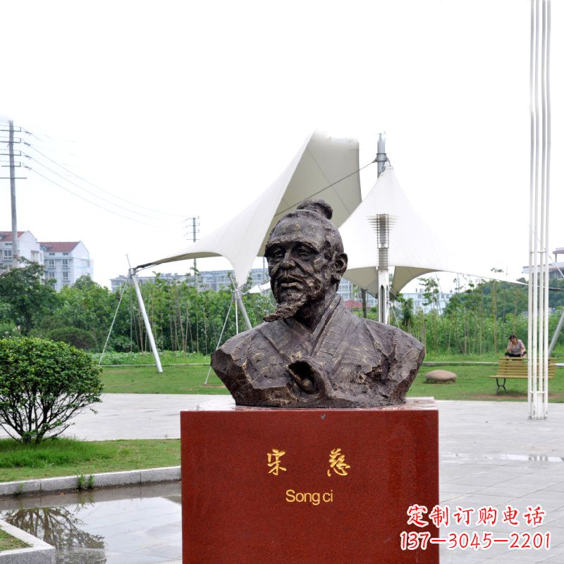 泉州宋慈铸铜头像雕塑-古代十大名医园林广场人物雕塑