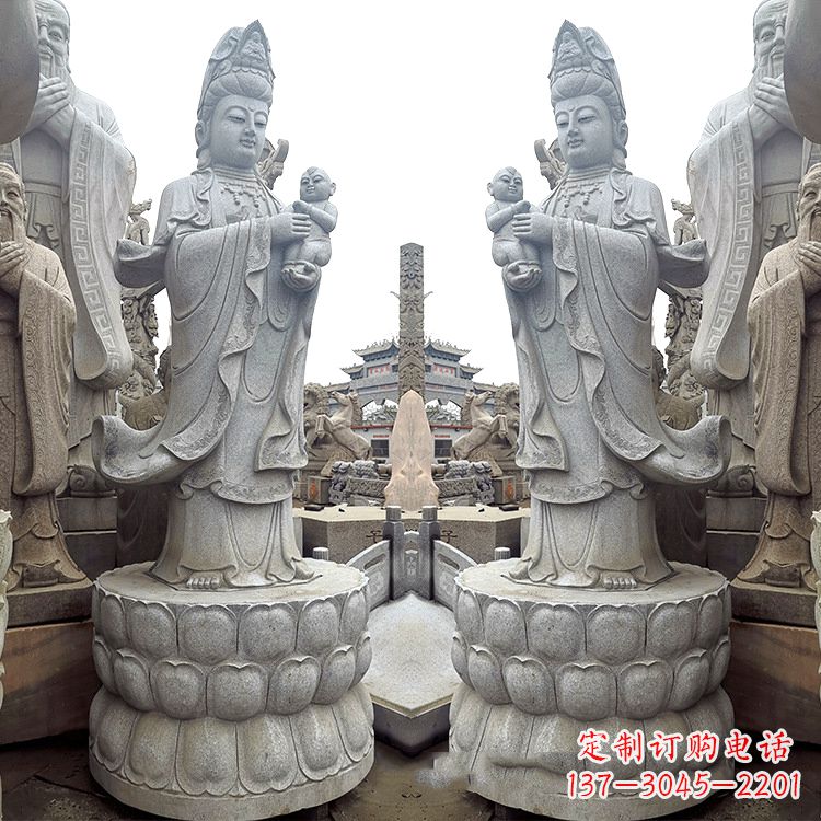 泉州送子观音青石雕塑