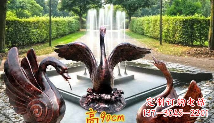 泉州天鹅喷泉铜雕塑