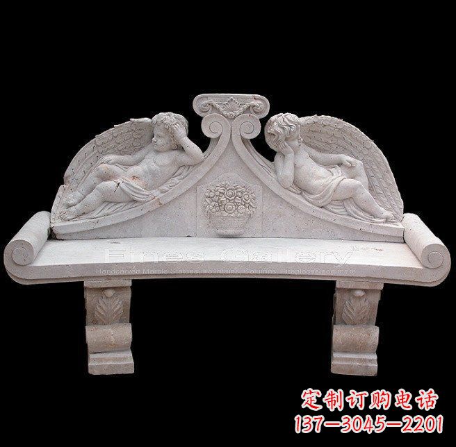 泉州天使石雕座椅公园景观雕塑