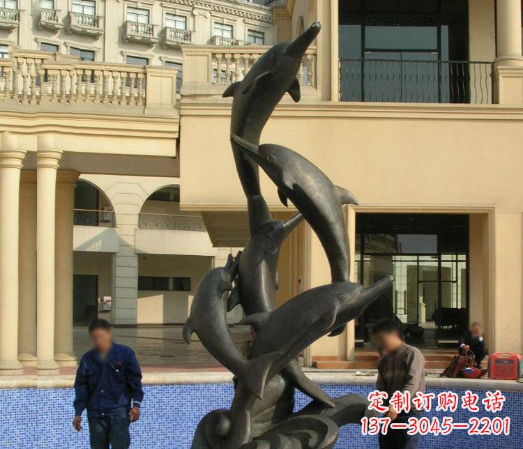 泉州跳跃海豚景观铜雕