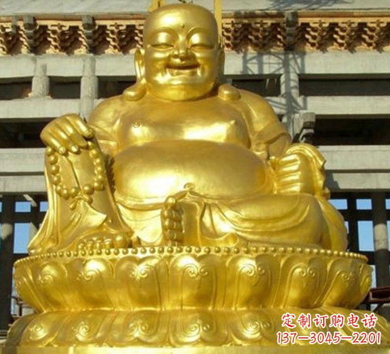 泉州贴金弥勒佛铜雕