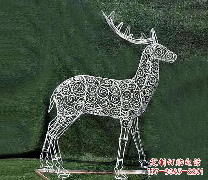 泉州铁艺不锈钢镂空梅花鹿雕塑