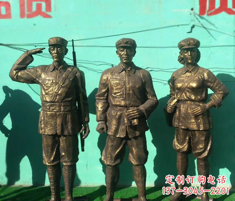 泉州铜雕八路军战士雕塑
