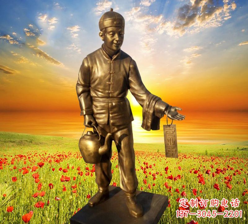 泉州铜雕店小二