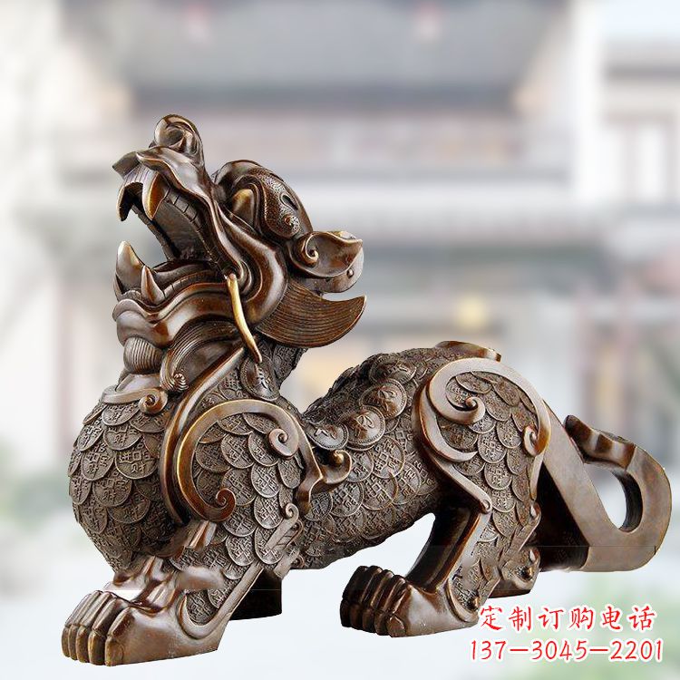 泉州铜雕仿古辟邪貔貅