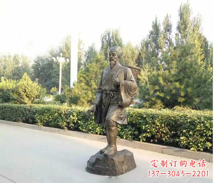 泉州铜雕古代名医李时珍雕塑