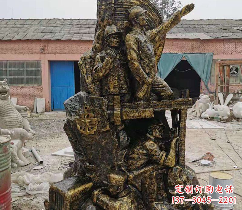 泉州铜雕广场解放战士雕塑