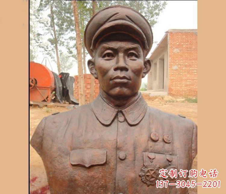 泉州铜雕广场军人胸像雕塑