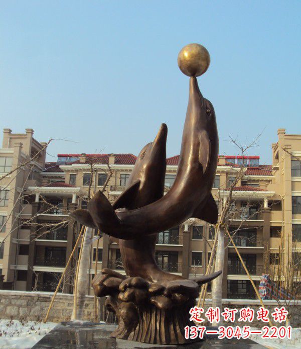 泉州铜雕海豚雕塑 (2)