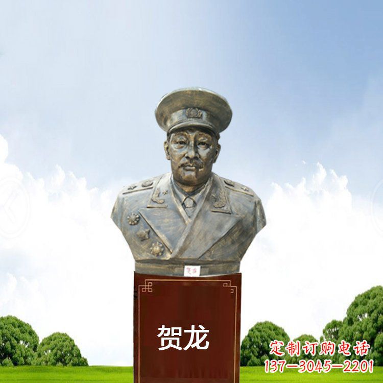 泉州铜雕贺龙头像