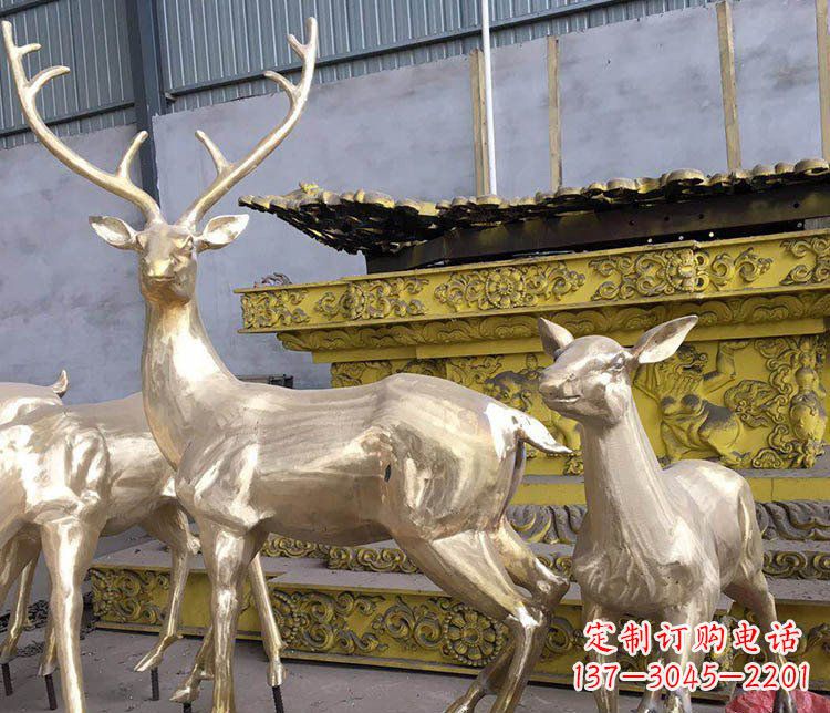 泉州铜雕户外动物小鹿雕塑