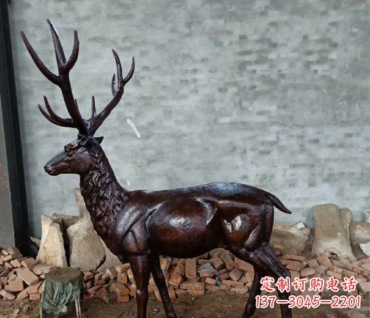 泉州铜雕户外公园动物雕塑鹿摆件