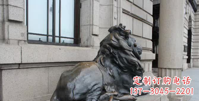 泉州铜雕汇丰卧姿狮子