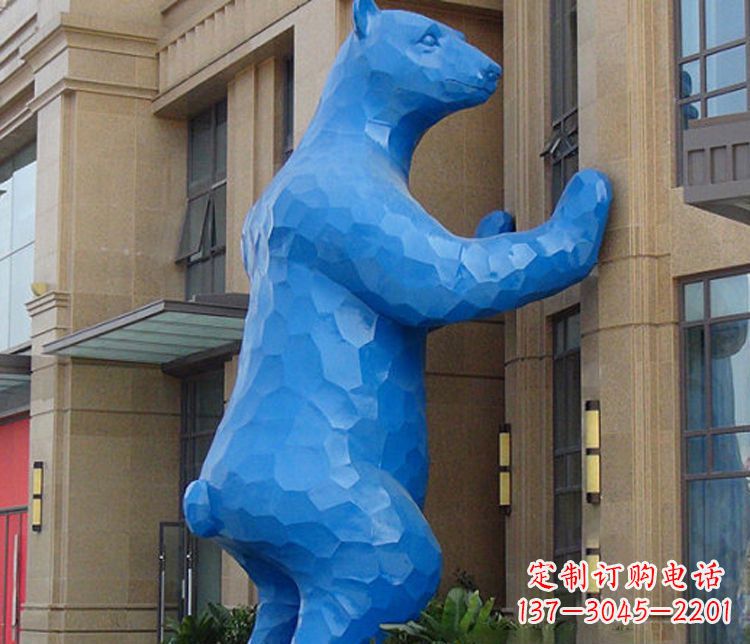 泉州铜雕几何狗熊雕塑