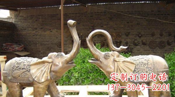 泉州铜雕吉祥小象公园动物雕塑